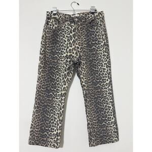 Oat New York Leopard Print Straight Leg Jeans - Brown, Black, Cream
